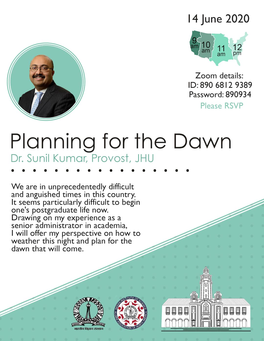 "Planning for the Dawn" - Dr. Sunil Kumar Flyer