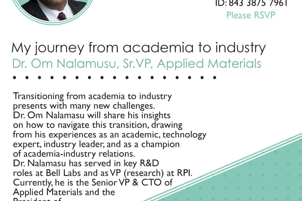 Dr. Om Nalamusu Webinar Flyer