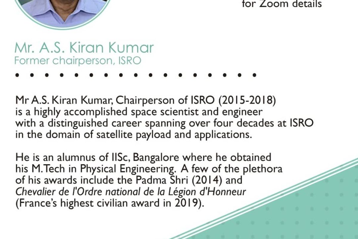 Mr. A.S Kiran Kumar Webinar Flyer